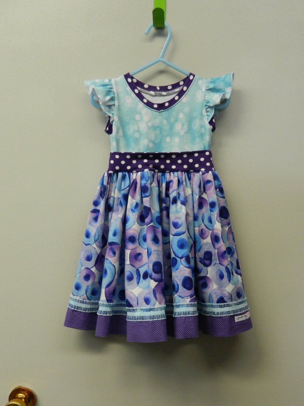 Girls size 3 Dress Purple Blue Maddie Kay Creations